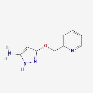 molecular formula C9H10N4O B1405693 5-(Pyridin-2-ylmethoxy)-1H-pyrazol-3-amine CAS No. 1451392-78-1