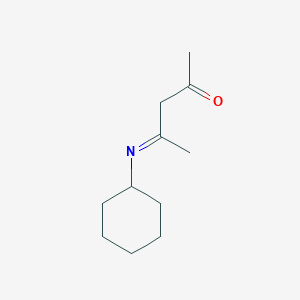 molecular formula C11H19NO B14056943 4-(Cyclohexylimino)pentan-2-one 