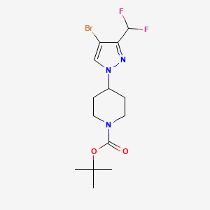 molecular formula C14H20BrF2N3O2 B1405695 叔丁基4-(4-溴-3-(二氟甲基)-1H-吡唑-1-基)哌啶-1-羧酸酯 CAS No. 1449117-47-8