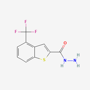 molecular formula C10H7F3N2OS B1405696 4-(三氟甲基)-1-苯并噻吩-2-甲酰肼 CAS No. 1171927-41-5