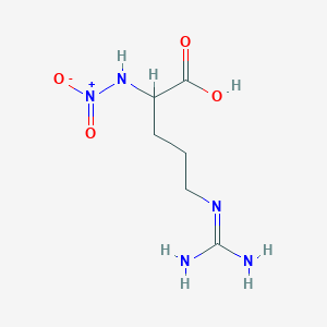 molecular formula C6H13N5O4 B14057058 5-(Diaminomethylideneamino)-2-nitramidopentanoic acid 