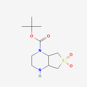 molecular formula C11H20N2O4S B1405707 tert-butyl hexahydrothieno[3,4-b]pyrazine-1(2H)-carboxylate 6,6-dioxide CAS No. 1092279-03-2