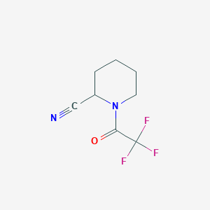molecular formula C8H9F3N2O B140572 1-(Trifluoroacetyl)piperidine-2-carbonitrile CAS No. 144122-19-0