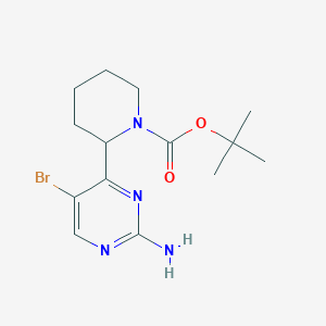 molecular formula C14H21BrN4O2 B1405722 Tert-butyl 2-(2-amino-5-bromopyrimidin-4-yl)piperidine-1-carboxylate CAS No. 1785763-43-0
