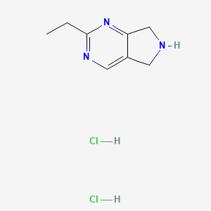 molecular formula C8H13Cl2N3 B1405725 2-Ethyl-6,7-dihydro-5H-pyrrolo[3,4-d]pyrimidine dihydrochloride CAS No. 1449117-66-1