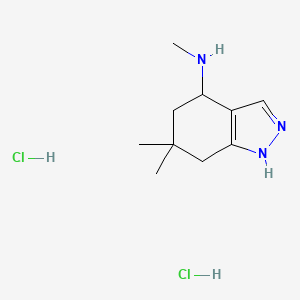 molecular formula C10H19Cl2N3 B1405733 N,6,6-Trimethyl-4,5,6,7-tetrahydro-2H-indazol-4-amine dihydrochloride CAS No. 2206243-13-0