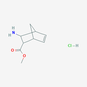 molecular formula C9H14ClNO2 B1405736 Methyl 3-aminobicyclo[2.2.1]hept-5-ene-2-carboxylate hydrochloride CAS No. 1379290-58-0
