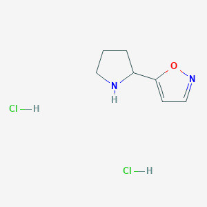 molecular formula C7H12Cl2N2O B1405738 5-吡咯烷-2-基异恶唑二盐酸盐 CAS No. 1993054-67-3
