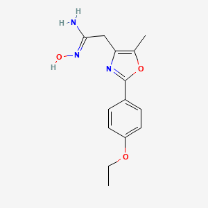 B1405739 (1Z)-2-[2-(4-ethoxyphenyl)-5-methyl-1,3-oxazol-4-yl]-N'-hydroxyethanimidamide CAS No. 1638617-33-0