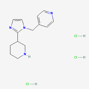 molecular formula C14H21Cl3N4 B1405744 4-[(2-piperidin-3-yl-1H-imidazol-1-yl)methyl]pyridine trihydrochloride CAS No. 1987680-77-2