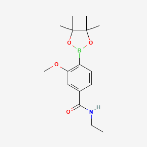molecular formula C16H24BNO4 B1405747 N-乙基-3-甲氧基-4-(四甲基-1,3,2-二氧杂硼环-2-基)苯甲酰胺 CAS No. 1443110-29-9
