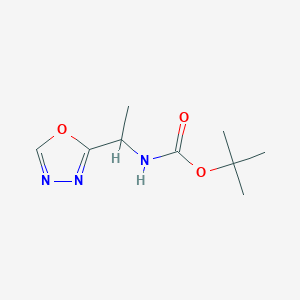 molecular formula C9H15N3O3 B1405749 叔丁基 N-[1-(1,3,4-恶二唑-2-基)乙基]氨基甲酸酯 CAS No. 1219838-72-8