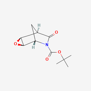 molecular formula C11H15NO4 B14057590 tert-Butyl (1R,2S,4R,5S)-7-oxo-3-oxa-6-azatricyclo[3.2.1.02,4]octane-6-carboxylate 