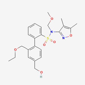 molecular formula C23H28N2O6S B14057630 N-(4,5-dimethylisoxazol-3-yl)-2'-(ethoxymethyl)-4'-(hydroxymethyl)-N-(methoxymethyl)-[1,1'-biphenyl]-2-sulfonamide 