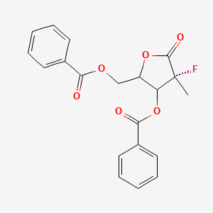 molecular formula C20H17FO6 B14057720 [(4R)-3-benzoyloxy-4-fluoro-4-methyl-5-oxooxolan-2-yl]methyl benzoate 
