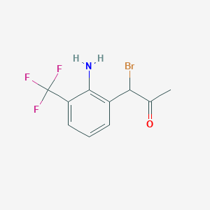 molecular formula C10H9BrF3NO B14057726 1-(2-Amino-3-(trifluoromethyl)phenyl)-1-bromopropan-2-one 