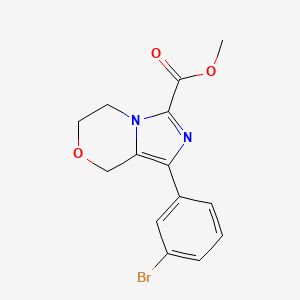 molecular formula C14H13BrN2O3 B14057732 Methyl 1-(3-bromophenyl)-5,6-dihydro-8H-imidazo[5,1-C][1,4]oxazine-3-carboxylate 