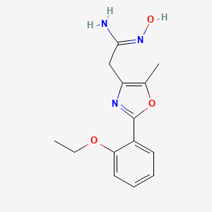 molecular formula C14H17N3O3 B1405778 (1Z)-2-[2-(2-ethoxyphenyl)-5-methyl-1,3-oxazol-4-yl]-N'-hydroxyethanimidamide CAS No. 1638617-32-9