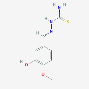 molecular formula C9H11N3O2S B14057784 Hydrazinecarbothioamide, 2-[(3-hydroxy-4-methoxyphenyl)methylene]- CAS No. 14453-26-0
