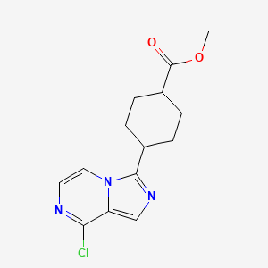 molecular formula C14H16ClN3O2 B14057804 (1R,4r)-methyl 4-(8-chloroimidazo[1,5-a]pyrazin-3-yl)cyclohexanecarboxylate 