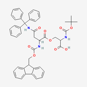 molecular formula C46H45N3O9 B14057825 Boc-DL-Ser(1)-OH.Fmoc-DL-Asn(Trt)-(1) 