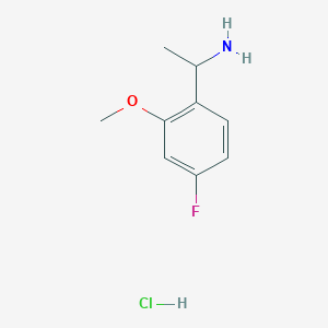 molecular formula C9H13ClFNO B1405787 1-(4-Fluoro-2-methoxyphenyl)ethan-1-amine hydrochloride CAS No. 1803581-57-8