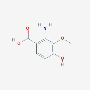 molecular formula C8H9NO4 B14057872 2-Amino-4-hydroxy-3-methoxybenzoic acid CAS No. 7595-98-4