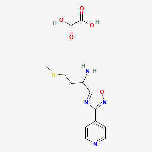 3-(Methylthio)-1-(3-(pyridin-4-yl)-1,2,4-oxadiazol-5-yl)propan-1-amine oxalate