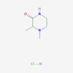 molecular formula C6H13ClN2O B1405792 3,4-Dimethylpiperazin-2-one hydrochloride CAS No. 856845-76-6