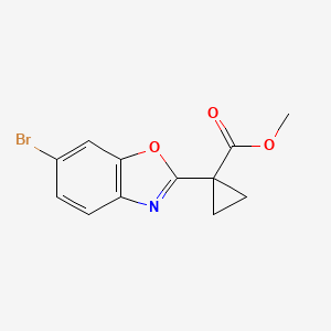 molecular formula C12H10BrNO3 B14057925 Methyl 1-(6-bromobenzo[D]oxazol-2-YL)cyclopropane-1-carboxylate 