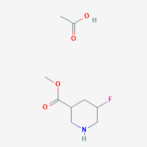 molecular formula C9H16FNO4 B14057957 Methyl 5-fluoropiperidine-3-carboxylate acetate 