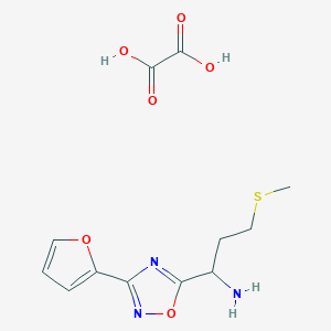 1-(3-(Furan-2-yl)-1,2,4-oxadiazol-5-yl)-3-(methylthio)propan-1-amine oxalate