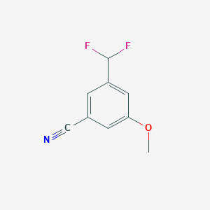 molecular formula C9H7F2NO B14058045 3-Cyano-5-(difluoromethyl)anisole 