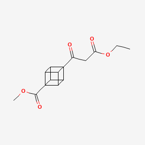 molecular formula C15H16O5 B14058065 Methyl 4-(3-ethoxy-3-oxopropanoyl)cubane-1-carboxylate 
