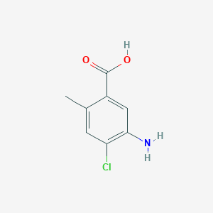 molecular formula C8H8ClNO2 B14058117 5-Amino-4-chloro-2-methylbenzoic acid 