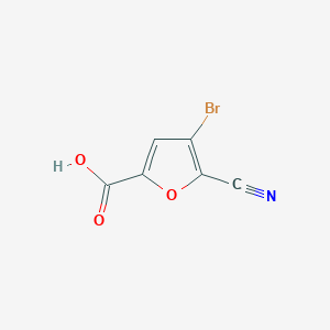 molecular formula C6H2BrNO3 B14058123 4-Bromo-5-cyanofuran-2-carboxylic acid 