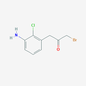 molecular formula C9H9BrClNO B14058149 1-(3-Amino-2-chlorophenyl)-3-bromopropan-2-one 