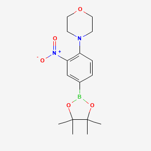 molecular formula C16H23BN2O5 B1405832 4-[2-Nitro-4-(tetramethyl-1,3,2-dioxaborolan-2-yl)phenyl]morpholine CAS No. 1527471-35-7