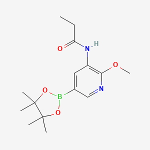 molecular formula C15H23BN2O4 B1405837 n-(2-Methoxy-5-(4,4,5,5-tetramethyl-1,3,2-dioxaborolan-2-yl)pyridin-3-yl)propionamide CAS No. 1425335-61-0