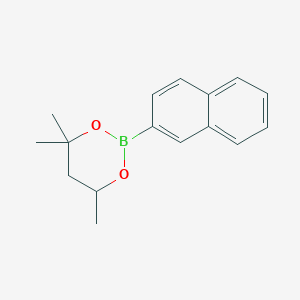 molecular formula C16H19BO2 B1405839 4,4,6-Trimethyl-2-(naphthalen-2-yl)-1,3,2-dioxaborinane CAS No. 1260068-92-5