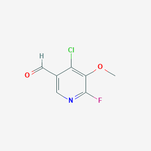 molecular formula C7H5ClFNO2 B14058415 4-Chloro-6-fluoro-5-methoxynicotinaldehyde 
