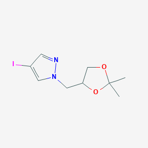 molecular formula C9H13IN2O2 B1405845 1H-Pyrazole, 1-[[(4S)-2,2-dimethyl-1,3-dioxolan-4-yl]methyl]-4-iodo- CAS No. 1350324-19-4