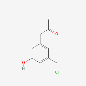 molecular formula C10H11ClO2 B14058453 1-(3-(Chloromethyl)-5-hydroxyphenyl)propan-2-one 
