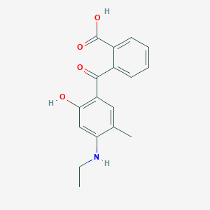 molecular formula C17H17NO4 B14058467 Benzoic acid, 2-[4-(ethylamino)-2-hydroxy-5-methylbenzoyl]- CAS No. 88936-19-0