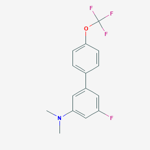 molecular formula C15H13F4NO B14058478 (5-Fluoro-4'-(trifluoromethoxy)biphenyl-3-yl)-dimethylamine 
