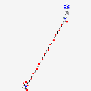 molecular formula C42H66N6O17 B14058491 Methyltetrazine-amino-PEG12-CH2CH2COONHS 