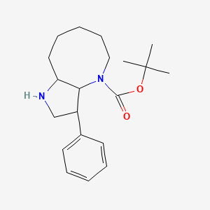 molecular formula C20H30N2O2 B1405850 Tert-butyl 3-phenyl-1,2,3,3a,5,6,7,8,9,9a-decahydropyrrolo[3,2-b]azocine-4-carboxylate CAS No. 2098497-07-3