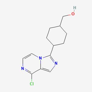 molecular formula C13H16ClN3O B14058543 trans-[4-(8-Chloroimidazo[1,5-a]pyrazin-3-yl)cyclohexyl]methanol 