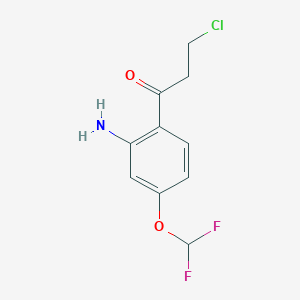 molecular formula C10H10ClF2NO2 B14058548 1-(2-Amino-4-(difluoromethoxy)phenyl)-3-chloropropan-1-one 