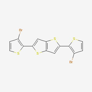 molecular formula C14H6Br2S4 B14058642 2,5-Bis(3-bromothiophen-2-yl)thieno[3,2-b]thiophene 